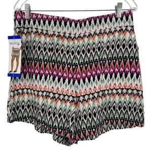 NEW WILDFOX Argyle Tribal Print Flowy Bohemian Shorts Size Large Multicolor
